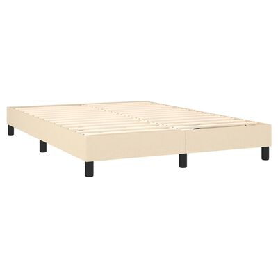 vidaXL Sommier à lattes de lit avec matelas Crème 140x200 cm Tissu