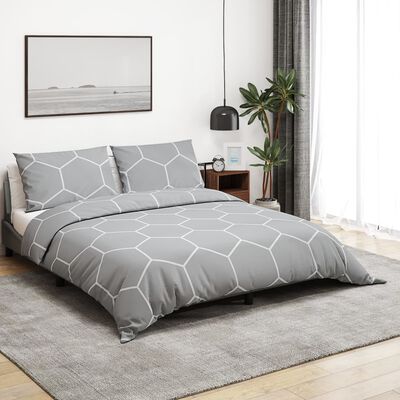 vidaXL Ensemble de housse de couette Gris 140x200 cm Coton