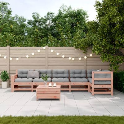 vidaXL Salon de jardin 7 pcs avec coussins bois massif douglas