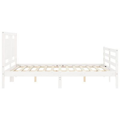 vidaXL Cadre de lit sans matelas blanc bois de pin massif