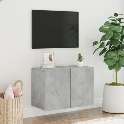 vidaXL Meuble TV mural gris béton 60x30x41 cm