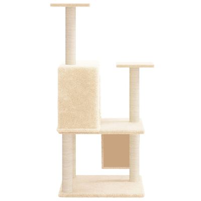 vidaXL Arbre à chat avec griffoirs en sisal Crème 109 cm