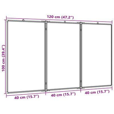 vidaXL Tableau blanc magnétique pliable 120x100x1,7 cm aluminium