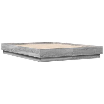 vidaXL Cadre de lit sans matelas sonoma gris 120x190 cm