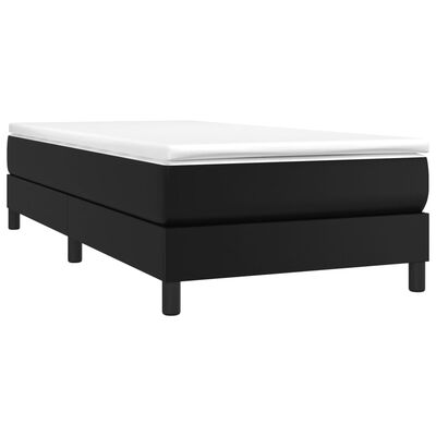 vidaXL Sommier à lattes de lit avec matelas Noir 80x200cm Similicuir