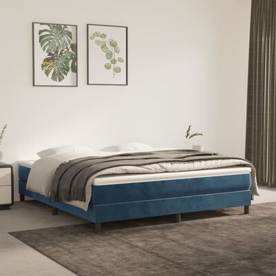 vidaXL Matelas de lit à ressorts ensachés Bleu foncé 180x200x20 cm