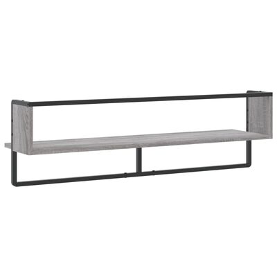 vidaXL Étagère murale avec barre sonoma gris 100x25x30 cm