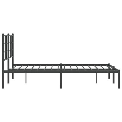 vidaXL Cadre de lit métal sans matelas avec tête de lit noir 120x200cm