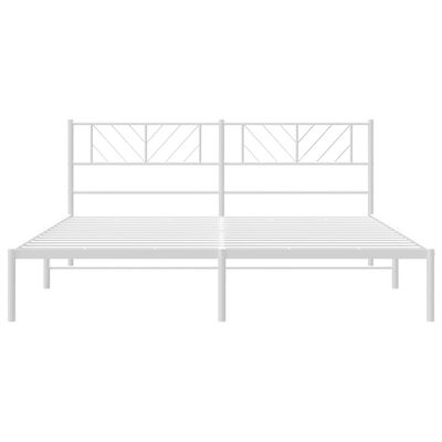 vidaXL Cadre de lit métal sans matelas et tête de lit blanc 200x200 cm