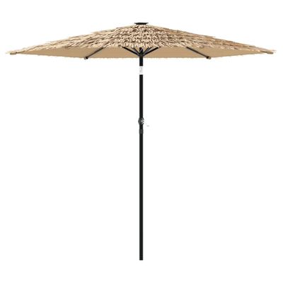 vidaXL Parasol de jardin avec LED et mât en acier marron 223x223x213cm