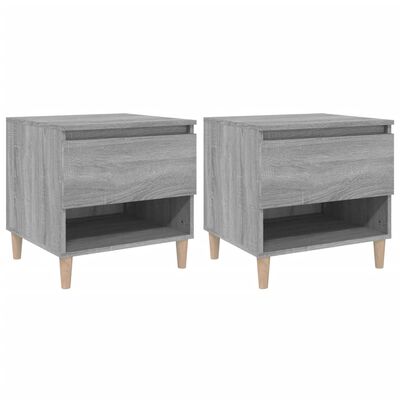 vidaXL Tables de chevet 2 pcs Sonoma gris 50x46x50cm Bois d’ingénierie