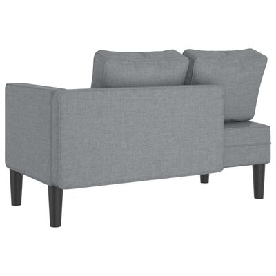 vidaXL Chaise longue avec coussins gris clair tissu