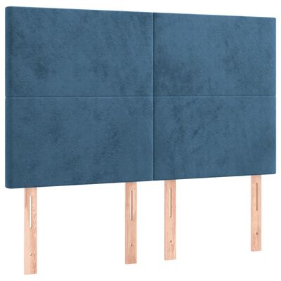 vidaXL Cadre de lit sans matelas bleu foncé 140x190 cm velours