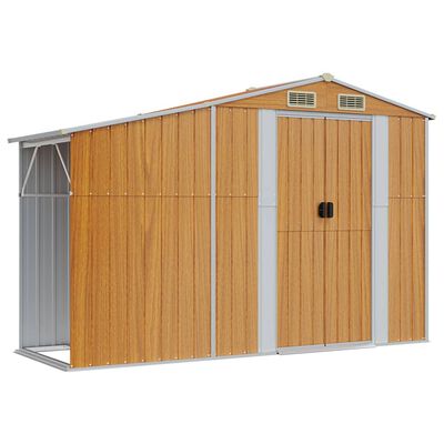 vidaXL Abri de jardin marron 277x93x179 cm acier galvanisé