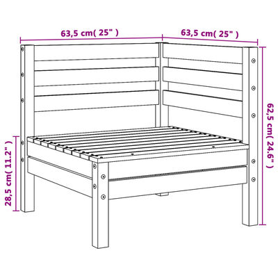 vidaXL Canapé d’angle de jardin cire marron bois de pin massif