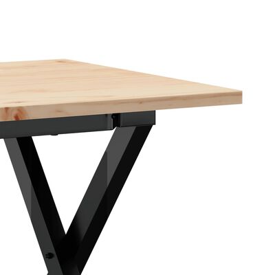 vidaXL Table basse cadre en X 100x50x45 cm bois de pin massif et acier