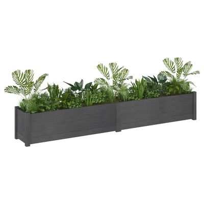 vidaXL Jardinières 2 pcs Gris 200x31x31 cm Bois de pin massif