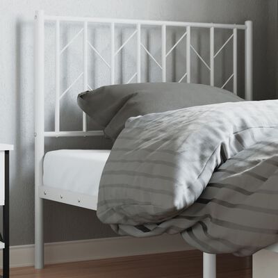 vidaXL Tête de lit métal blanc 90 cm