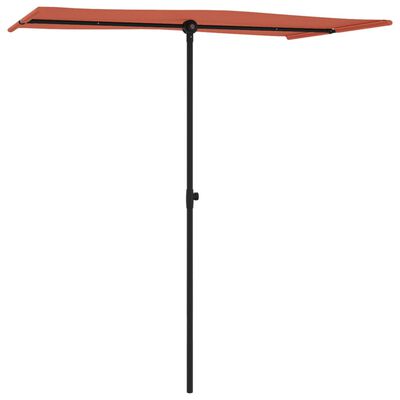 vidaXL Parasol de jardin avec mât en aluminium 180x110 cm Terre cuite