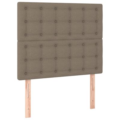 vidaXL Sommier à lattes de lit avec matelas Taupe 90x190 cm Tissu