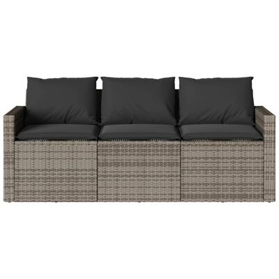 vidaXL Ensemble à manger de jardin et coussins 2 pcs gris rotin