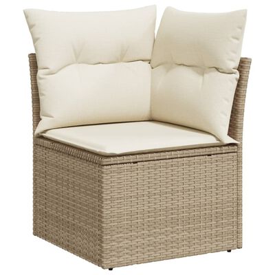 vidaXL Salon de jardin avec coussins 4 pcs beige résine tressée