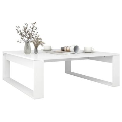 vidaXL Table basse Blanc 100x100x35 cm Bois d’ingénierie