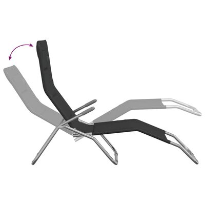 vidaXL Chaises longues pliables lot de 2 noir textilène et acier