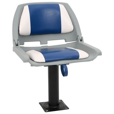 vidaXL Ensemble de sièges de bateau pliables 2 pcs bleu et blanc