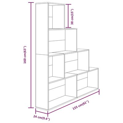 vidaXL Armoire à livres Sonoma gris 155x24x160 cm