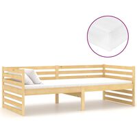 vidaXL Lit de repos avec matelas 90x200 cm Bois de pin massif