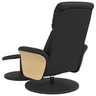 vidaXL Fauteuil inclinable avec repose-pied noir similicuir