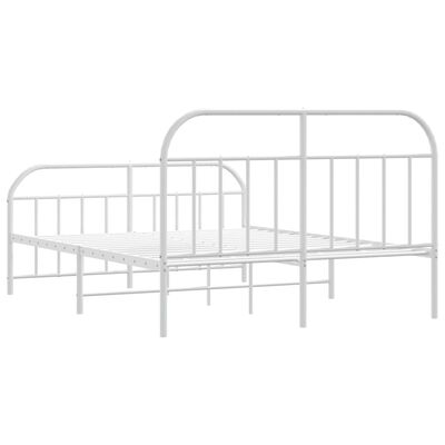 vidaXL Cadre de lit métal sans matelas et pied de lit blanc 183x213 cm