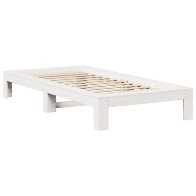 vidaXL Cadre de lit sans matelas blanc 90x200 cm bois de pin massif