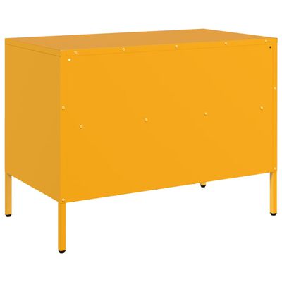 vidaXL Meuble TV jaune moutarde 68x39x50,5 cm acier