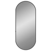 vidaXL Miroir mural Noir 60x25 cm Ovale