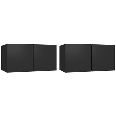 vidaXL Ensemble de meubles TV 4 pcs Noir Bois d'ingénierie