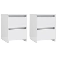 vidaXL Tables de chevet 2 pcs Blanc brillant Bois d’ingénierie