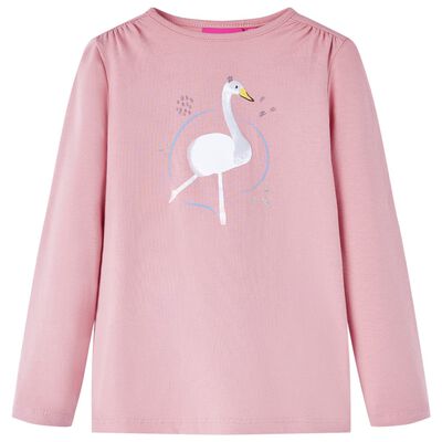 T-shirt enfants à manches longues rose clair 140