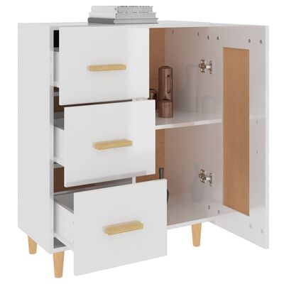 vidaXL Buffet Blanc brillant 69,5x34x90 cm Bois d'ingénierie