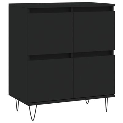 vidaXL Buffets 2 pcs noir bois d'ingénierie