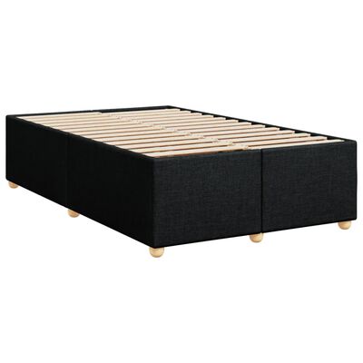 vidaXL Sommier à lattes de lit avec matelas Noir 120x200 cm Tissu