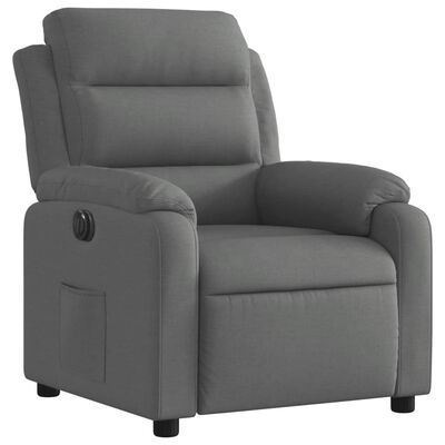 vidaXL Fauteuil inclinable électrique Gris foncé Tissu