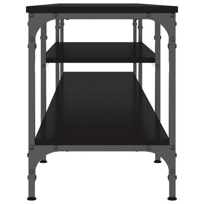 vidaXL Meuble TV noir 201x35x45 cm bois d'ingénierie et fer