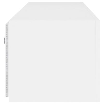 vidaXL Meubles TV muraux avec lumières LED 2 pcs blanc 80x35x31 cm