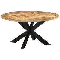 vidaXL Table à dîner Ø150x76 cm bois de manguier massif brut