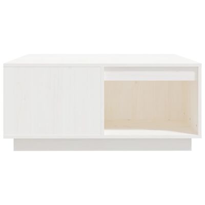 vidaXL Table basse Blanc 80x81x36,5 cm Bois massif de pin