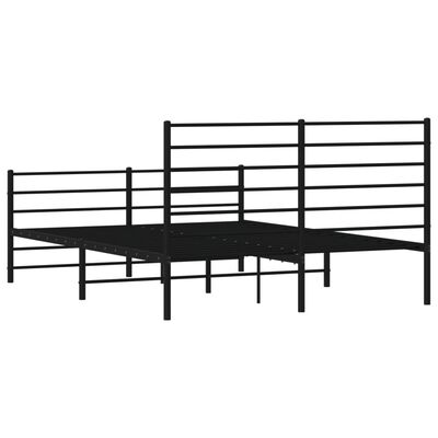 vidaXL Cadre de lit métal sans matelas avec pied de lit noir 150x200cm