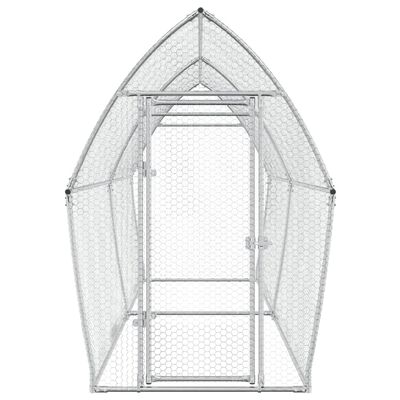 vidaXL Cage pour poules argenté 400x105x182 cm acier galvanisé