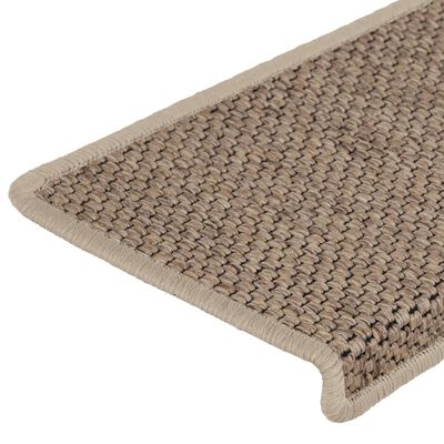 vidaXL Tapis d'escalier autocollants 15 pcs 65x21x4 cm Sable